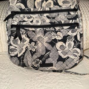 Vera Bradley Hipster Bedford Blooms Black and White Floral Crossbody Bag